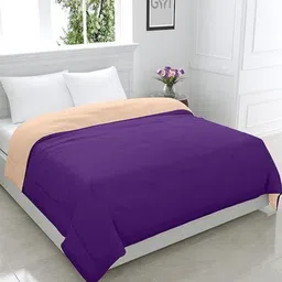 Comfowell Purple & Peach-Coloured Checked Heavy Winter 210 GSM Double Bed Comforter-5