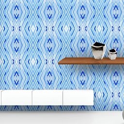 ArtzFolio Printed UV-Resistant Anti-Bacterial Blue Watercolor Stripes Peel & Stick Wallpaper-image-56