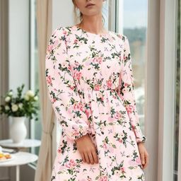 Stylecast X Slyck Floral Printed Cut-Outs Detail A-Line Mini Dress-image-81