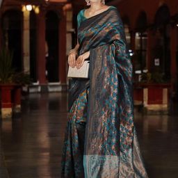 KALINI Woven Design Zari Silk Blend Banarasi Saree-image-56