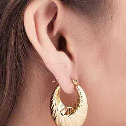 ANJNI CREATION Stainless Steel Contemporary Hoop Earrings-23