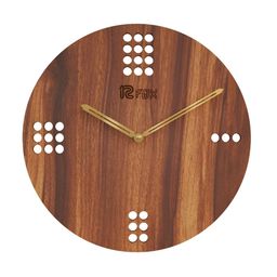 12 fox Brown Wooden Analogue Wall Clock-picture-38
