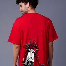 BDSQUARE Men Spider-Man Graphic Printed Round Neck Pure Cotton Oversized T-shirt-picture-3