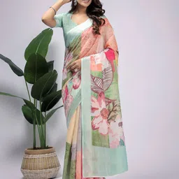 RACHNA Floral Zari Ready to Wear Saree-36