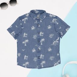 Pantaloons Junior Boys Floral Printed Spread Collar Half Sleeves Casual Shirt-26