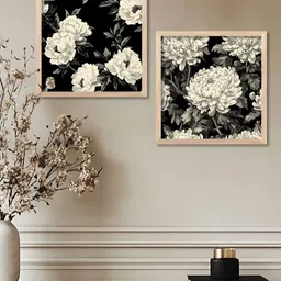 WALLLANE Brown & Black 2 Pieces Wooden Floral & Botanical Wall Art-picture-26