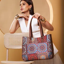 ZOUK Printed Structured Tote Bag image 1