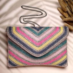 Anekaant Striped Structured Sling Bag-image-11