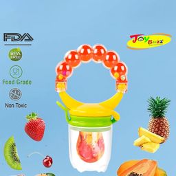 Joy Buzz Silicone Food & Fruit Nibbler With Extra Mesh For Infant - Orange-21