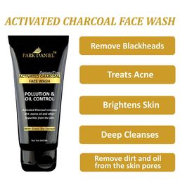 Park Daniel Set Of 2 Activated Charcoal Face Wash With Green Tea Extract- 100 ml Each image 3