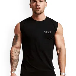 3Colors Printed Round Neck Gym Vest VEST-CCUT-FREAKY-BLK_M-9