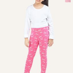 ariel Girls Pack Of 2 Printed Cotton Ankle-Length Leggings-image-100