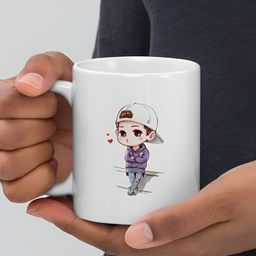 Mr UVD White & Purple Graphic Printed Ceramic Matte Mug-picture-44