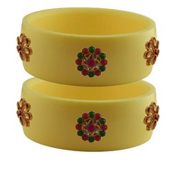 Vidhya Kangan Beige Plastic Bangles-image-54