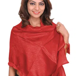 Exotic India Women Printed Banarasi Scarf With Tanchoi weave-image-21