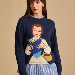 Kazo Women Printed Cotton Round Neck Long Sleeves Sweatshirt-picture-39