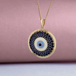 Mia by Tanishq 14KT Orb of Protection Evil Eye Gold & Diamond Pendant-4.904g-picture-30