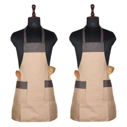 Myntra Elegant Homes 2-Pcs Beige & Brown Water-Proof Aprons-56