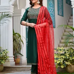 Indi INSIDE Checked Embroidered Thread Work Dupatta image 2