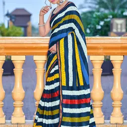 LeeliPeeri Designer Striped Zari Designer Bagru Saree-44
