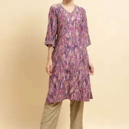Shree Abstract Printed V Neck Straight Kurta-picture-15