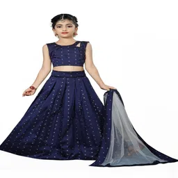 RJ ONLINE Girls Tie and Dye Semi-Stitched Lehenga & Unstitched Blouse With Dupatta-52