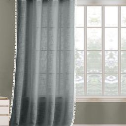 THE LINEN COMPANY Grey & White Cotton Sheer Window Curtain-image-68