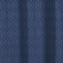 Saral Home Blue Set of 2 Geometric Room Darkening Window Curtain-63