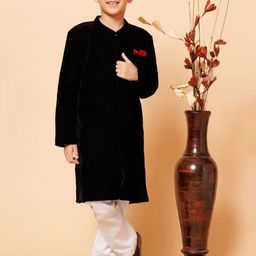 PICCOLO Boys Regular Velvet Kurta with Pyjamas-picture-18