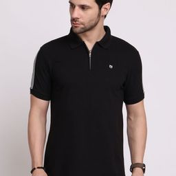 GRACIT Men Polo Collar Extended Sleeves Applique T-shirt-image-48
