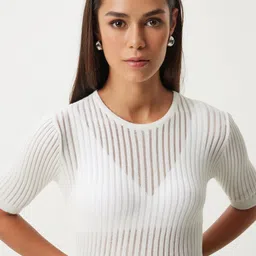 Happiness istanbul Women Round Neck Fitted Cotton Top-picture-10