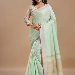 NEGRONI Zari Linen Blend Saree-image-35
