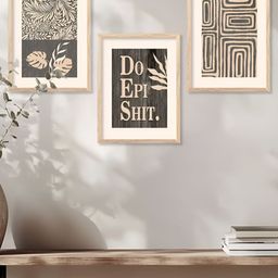 Kotart Brown & Black 3 Pieces Wooden Motivational Painting Wall Arts-picture-41