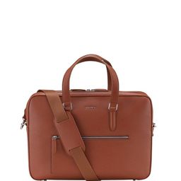 HALDEN Unisex Harrington Tan Vegan Saffiano Leather Laptop Bag-image-2