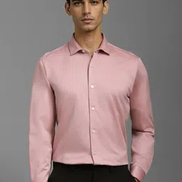 Louis Philippe Men Spread Collar Solid Cotton Slim Fit Formal Shirt-picture-19
