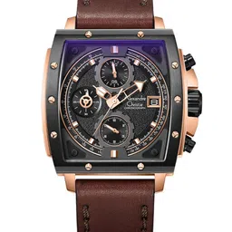 Alexandre Christie Men Textured Dial & Reset Time Analogue Watch 6376MCLBRBA-58
