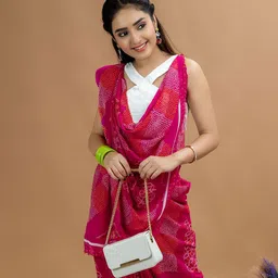 HELLA FASHIONS Bandhani Saree With Blouse Piece-58