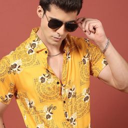 Voroxy Men Regular Fit Ethnic Motifs Printed Casual Shirt-image-31