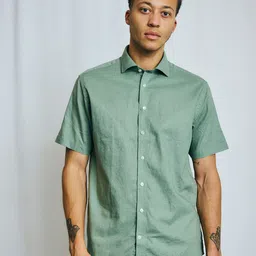 Bruun & Stengade Spread Collar Long Sleeves Casual Linen Shirt-image-9