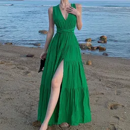 JC Mode Women V-Neck Gown Dress-image-76