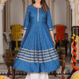 IKRASS Ethnic Motifs Printed Anarkali Kurta-picture-35