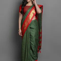 yourwish Checked Zari Art Silk Garad Saree-image-19