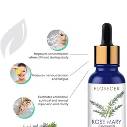 FLORECER Set Of 2 Castor Oil With Comb Applicator- 100 ml & Rosemary Essential Oil - 30 ml image 2