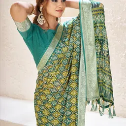 TASRIKA Teal Pure Chiffon Sarees-image-16