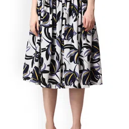 Moda Rapido Women Printed Midi Flared Skirt-picture-11