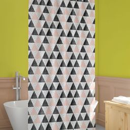 ArtzFolio White & Black Geometric Printed Waterproof Shower Curtain-image-81