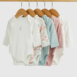 mothercare Girl 5-Pcs Woodland Animals Printed Pure Cotton Long Sleeve Bodysuits-image-97