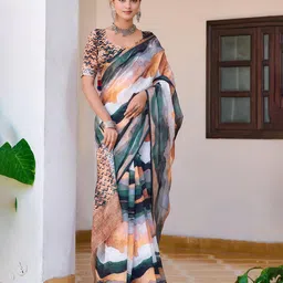 Quelea Tie and Dye Linen Blend Khadi Saree-picture-29