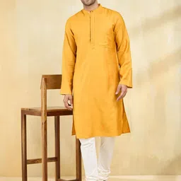 Fabindia Men Solid Long Kurta-27