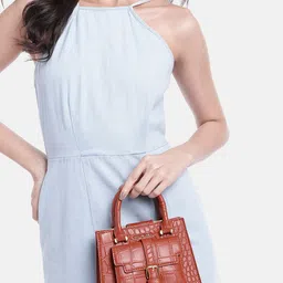 Van Heusen Croc Textured Structured Handheld Bag image 2